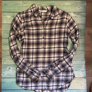 Sonoma Blue and White Plaid Button-Down Shirt